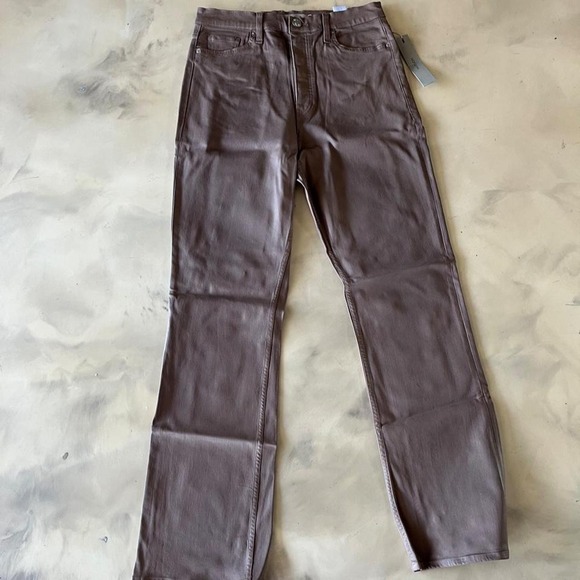 Denim - Hudson Jeans Coated Waxed Denim Straight Leg Dark Tan NWT Sz 33